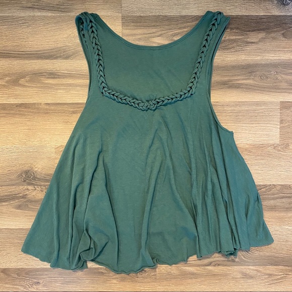 SOLD Free People Teal Braided Tank Top - Picture 3 of 6